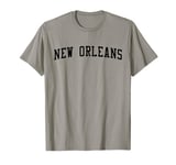 New Orleans LA Varsity Style NOLA Big Easy Throwback Black T-Shirt