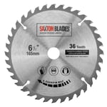 Saxton TCT Lame de scie circulaire à bois 165 mm x 20 mm (anneau 16 mm) x 36 dents Compatible avec Bosch Makita etc.[G289]