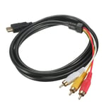 Câble de conversion HD de décodeur réseau HDMI vers 3RCA câble vidéo rouge jaune blanc câble AV @mb