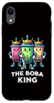 Coque pour iPhone XR Boba King Illustration drôle Boba Tea Drinker