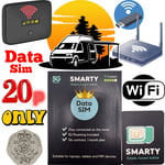 NEW Smarty UK WiFi Router Unlimited £20 DATA ONLY Sim Card Pay As You Go 5G 4G