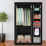 Outvita Armoire de Rangement Penderie Tissu Armoire Chambre Portable pour Chambre D'adulte avec Housse 5 Couches - 110 x 45 x 175 cm, Noir