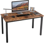 Computer Desk, APOWE Industrial Writing Desk, Home Office Desk, PC Laptop Study Workstation for Home Office, Living Room, Dining Table - Rustic Brown Tabletop with Sturdy Metal Frame - Easy Assembly