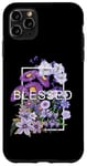 Coque pour iPhone 11 Pro Max Graphique violet béni et fleuri