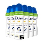 DOVE - Déodorant Femme Original Advanced Care - Spray Compressé Anti-transpirant - technologie anti traces blanches (lot de 6x100ml)​