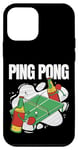 Coque pour iPhone 12 mini Bouteille de bière avec raquette de ping-pong - Jouer à la bière - Tennis de table