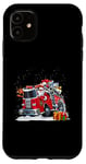 iPhone 11 Firefighter Santa Fireman Driving Fire Truck Merry Christmas Case