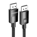 UGREEN DP Cable Braided 8K@60H VESA Certified Displayport 1.4 DP to DP Male Cable 4K@120Hz/144Hz, 2K@165Hz/240Hz, 1080P@240Hz, 32.4 Gbps with HDR, G-Sync FreeSync for Laptop PC TV Gaming Monitor (3M)