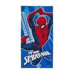 Character World Official Disney Spider-Man Towel | Superhero Swinging Fun, Super Soft Feel Go Spidey Design | Perfect for Bath, Beach & Pool | 100% Cotton, One size 140cm x 70cm, Blue