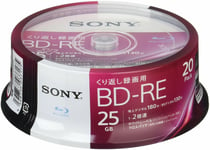 JAPAN SONY BD-RE 20 Bluray Discs Rewritable DVD RW 25GB 2X 20 Piece W/ TRACK