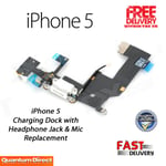 NEW iPhone 5 Charging Dock Port Headphone Jack Mic Flex Cable - WHITE 