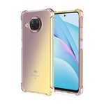 GOGME Case for Xiaomi Mi 10T Lite 5G Case, Gradient Color Ultra-Slim Crystal Clear Anti Smudge Silicone Soft Shockproof TPU + Reinforced Corners Protection Phone Cover (Black/Gold)