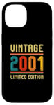 Coque pour iPhone 14 24 ans pour homme femme rétro vintage 2001 édition limitée