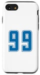 Coque pour iPhone SE (2020) / 7 / 8 Bleu Numéro 99 Équipe Junior Sports Uniforme Numéroté