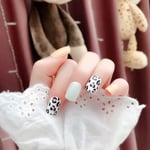 Cover Artificial Nail Tips Wearable Fake Nails Leopard Round Head False Nails