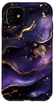 iPhone 11 Elegant Purple Black Abstract swirling Case