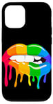 Coque pour iPhone 12/12 Pro LGBT Rainbow Lip Pro Gay Pride Month LGBTQ