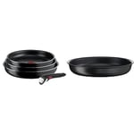 Tefal Ingenio Easy On Lot de 3 poêles de 22/24/26 cm, antiadhésifs Ingenio Eco Resist Poêle induction, Aluminium, Noir, 28 cm