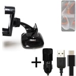 For Motorola Edge 50 Pro car holder + CHARGER windshiled bracket 