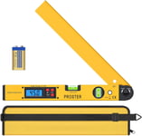 Rapporteur d'Angle Numérique, 0-225 ° Fausse Equerre Menuisier 400 mm avec Niveau à Bulles Mesure l'Angle LCD Rétro-éclairé Outil de Equerre Electronique pour Ingénierie.[V439]