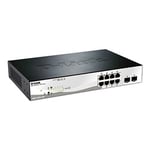 D-LINK D-Link Web Smart DGS-1210-10P - Commutateur Géré 8 x 10/100/1000 (PoE+) + 2 Gigabit SFP de bureau PoE+ (78 W)