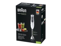 Braun Multiquick 3 Vario MQ 3100 WH Smoothie+ - Håndmikser - 750 W - hvit/grå