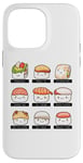 Coque pour iPhone 14 Pro Max Tableau d'identification des sushis Kawaii