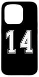 Coque pour iPhone 15 Pro Blanc Numéro 14 Équipe Junior Sports Uniforme Numéroté