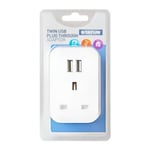 Status 2 Port Twin USB Plug Through Adaptor