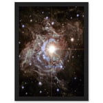 Hubble Space Telescope Image Cepheid Variable Super Star RS Puppis Light Echo Phenomenon Bright Flashes In Nebula Art Print Framed Poster Wall Decor