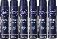 Nivea Men Anti-Perspirant Deodorant Spray Cool Kick 250ml x 6
