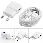 Eu Plug White 5v Usb Wall Charger + Micro Usb Cable For Samsung Galaxy S3 I9300 Note 3 Note4 Xiaomi Lg Phone Android Phones