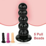 Anal 8 inch Butt Plug Dildo Beads Plug Dildo But Plug with Suction Cup Black