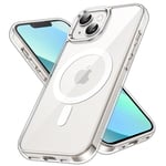 JETech Coque Magnétique pour iPhone 13 6,1 Pouces Compatible avec MagSafe Recharge sans Fil, Étui Housse de Téléphone Antichoc, Dos Transparente Anti-Rayures (Transparente)