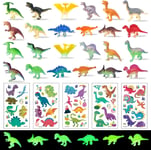 29 Pcs Mini Dinosaure Figurine, Lumineux Dinosaure Jouet, Plastique Mini Dinosaures Jouet, Jouets Éducatifs De Dinosaures Pour Enfants Avec 5 Autocollants De Dinosaures, Cadeaux Pour Enfants.[V450]