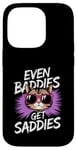 Coque pour iPhone 14 Pro Even Baddies Get Saddies Cat Confident Girl Trendy Citation