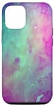 Coque pour iPhone 12/12 Pro Corail violet turquoise rose dégradé