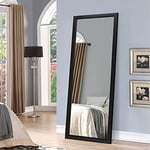 NeuType Miroir Pleine Longueur 140 x 40 cm Grand Miroir à Suspendre pour Chambre à Coucher vestiaire ou vestiaire Noir (sans Support)