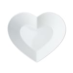 Mikasa Chalk Bol en porcelaine en forme de coeur, grand bol en forme de coeur pour les snacks et les salades, 21cm | Plat de service blanc pour les fêtes et les buffets | Lavable au lave-vaisselle et emballé en cadeau