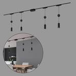 BRILONER - Système de rail Luxtrail set complet, 4x LED Suspendu, Réglable en hauteur, Lampes, Système de rail lumineux plafond, Rail de spot, Plafonnier, Plafonnier, Spotlight, 2m, Noir