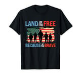 Land of the Free Because of the Brave Memorial Veterans Day T-Shirt