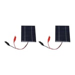 Tlily - 2X Panneau Solaire étanche 5W 12V Extérieur Bricolage Chargeur de Cellules Solaires Panneaux époxy Polysilicium 136X110MM pour Outil Batterie