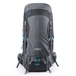 OEX Fully Adjustable Vallo 80L Rucksack with Integrated and Detachable Raincover