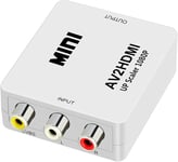 Adaptateur Audio et vidéo RCA vers HDMI, AV vers HDMI pour Wii PS2 Gamecube VHS caméra ordinateur portable DVD projecteur