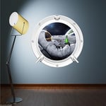 Full Colour Astronaut Moon Space Porthole Wall Art Sticker Decal Mural Transfer WSD223