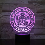 Leicester City F.C USB 3D Anime Nattlampa Atmosfärisk LED Bordlampa Julgåvor för fotbollsälskare Dekorativ lampa för barn