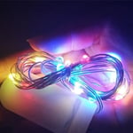 1M 2M 3M 5M LED-slingor för bröllopsfest Juldekoration Fairy Lights Trädgård utomhus vattentät kransljuskedja RGB 1M 10Leds