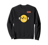 radio wave eyes headphones face emoticon emoji Sweatshirt