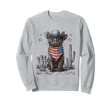 Black Cat in Cowboy Boots Sweatshirt