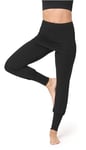 Bellivalini Pantalon Long avec Jupe Courte pour Femmes Sport Yoga Jogging Pilates pour l'été Legging Flare Jupette BLV50-275 (Noir, S)